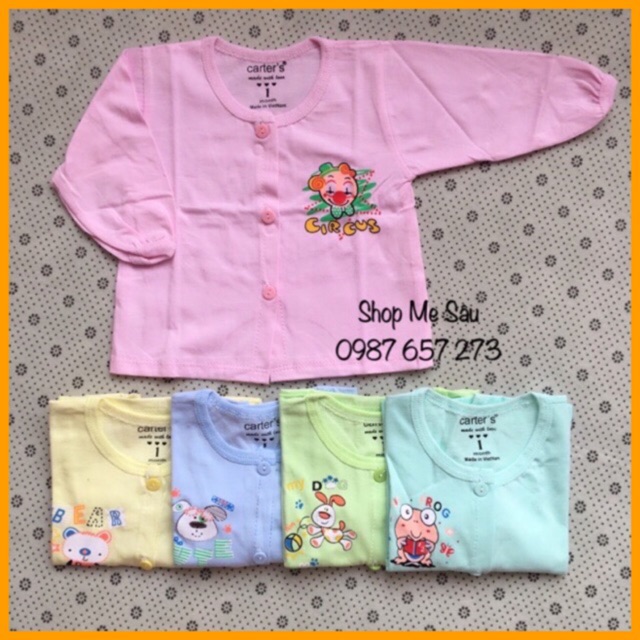 Áo sơ sinh dài tay (loại đẹp-100% Cotton)