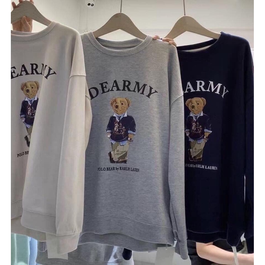Áo Sweater Nữ In Hình Gấu Dearmy Chất Nỉ Dày Dặn Form Thụng Dễ Phối Đồ -Chuu House - CH0065