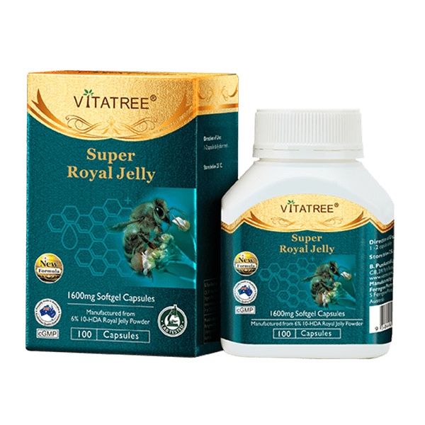 Viên Uống Sữa Ong Chúa Vitatree Royal Jelly 1600mg Bồi Bổ Cơ Thể Làm Đẹp Da Hộp 100 Viên