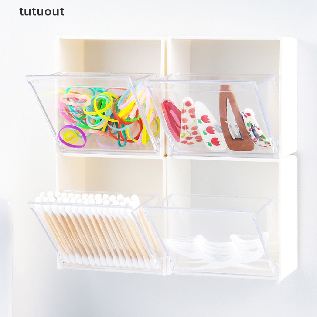 Hộp Nhựa Đựng Bông Tẩy Trang Gắn Tường Tiện Lợi