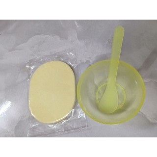 Bộ Chén pha mặt nạ + bông bọt biển rửa mặt