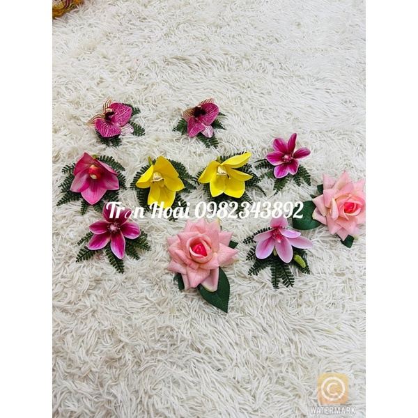 Phụ kiện hầu đồng - hoa lụa trang trí hầu đồng , hoa cài giá Chúa , chầu , cô