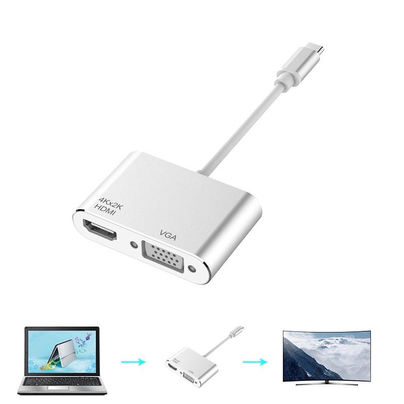 Cáp Chuyển Đổi Âm Thanh Từ Usb Type C Sang Hdmi Vga