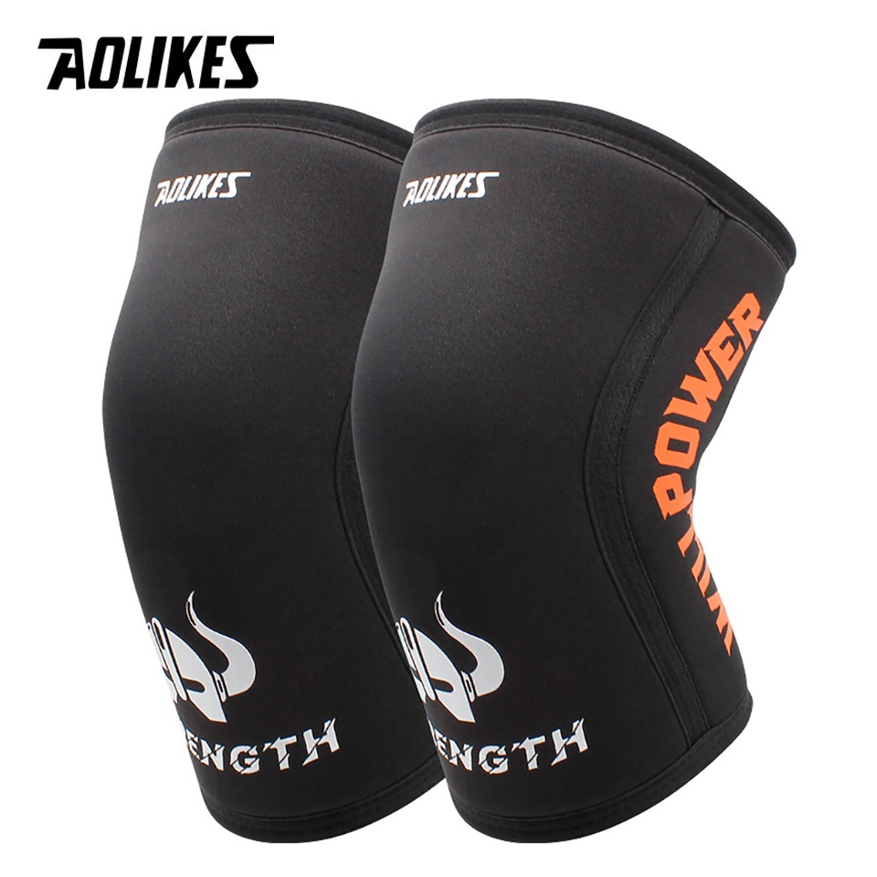 AOLIKES 1 Cặp Vớ Ống Bảo Vệ Đầu Gối 7mm Hỗ Trợ Tập Nâng Tạ Tiện Dụng