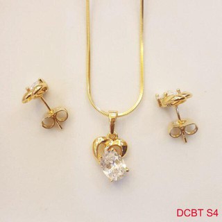 Bộ trang sức cao cấp gồm (dây chuyền + mặt + bông tai  S4)