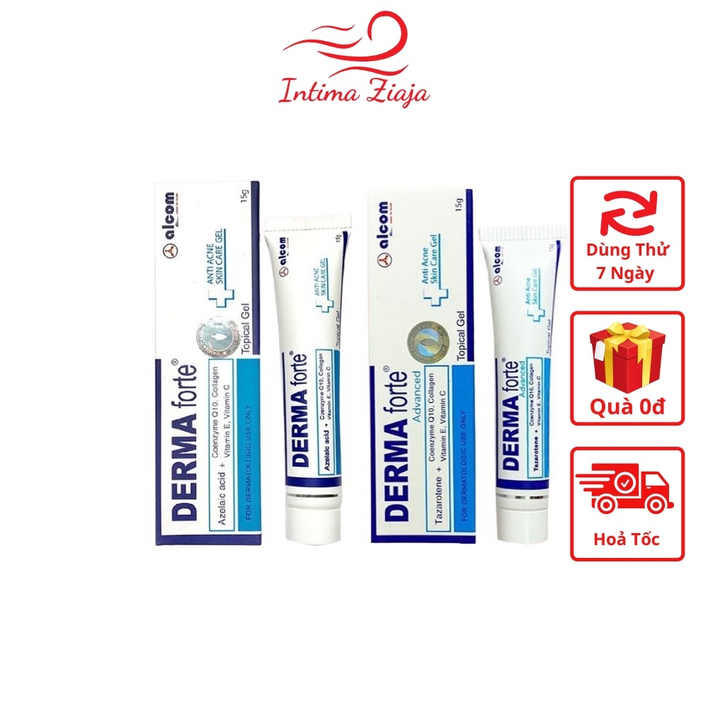 Derma Forte Gel Bản Thường &amp; Bản Advance - Kem Giảm Mụn Ngừa Thâm Trứng Cá, Mụn Ẩn, Mụn Đầu Đen 15g - Hàng Chính Hãng