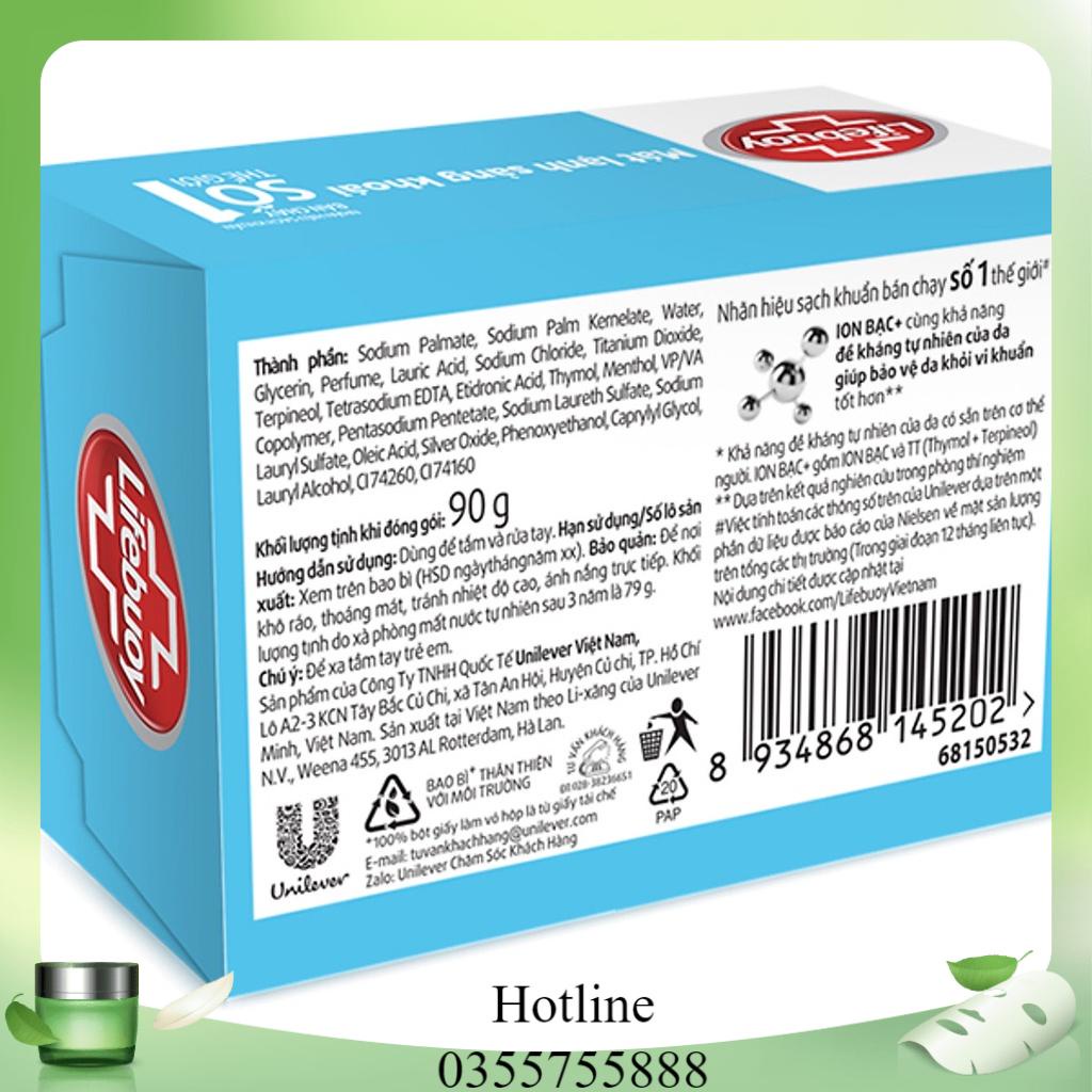 Xà Bông Cục Lifebuoy Mát Lạnh Sảng Khoái 90g