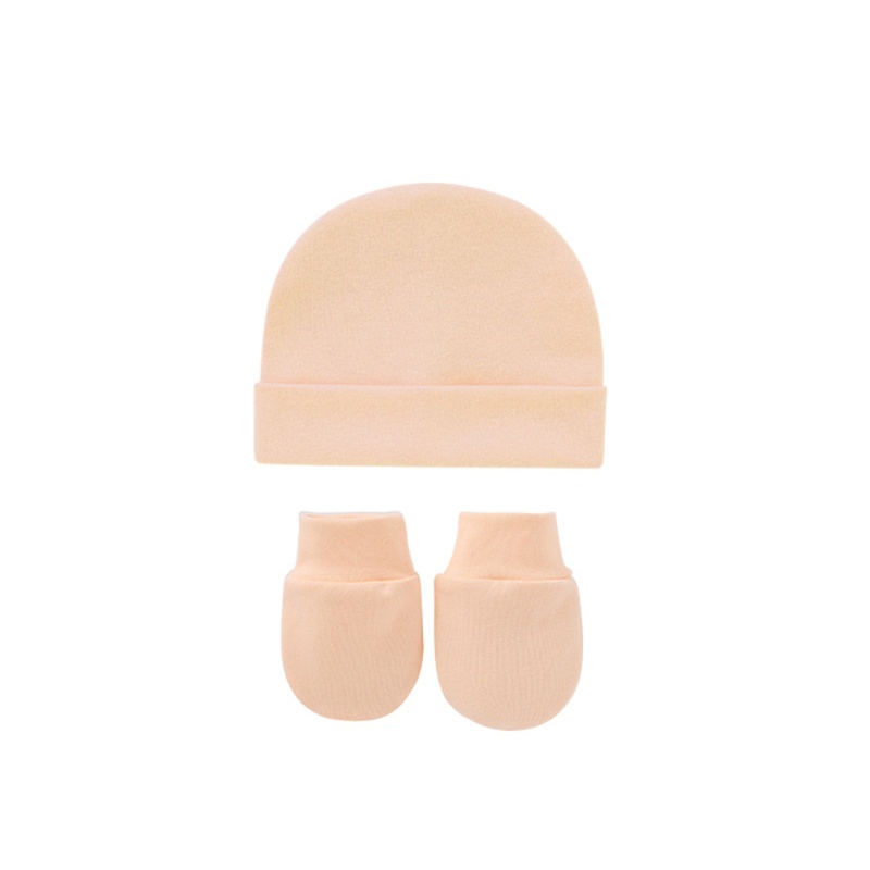 Set Găng Tay + Mũ Beanie + Găng Tay Cotton Chống Trầy Xước Cho Bé Sơ Sinh