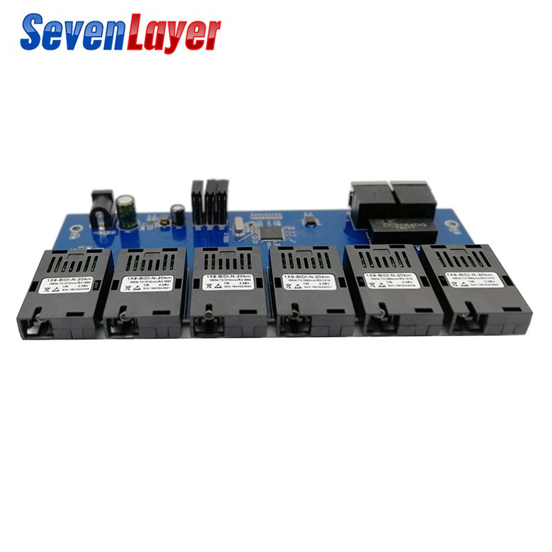 Bộ chuyển đổi quang2 RJ45 6 / 100 M 20km 10 / 100M PCBA chuyên dụng