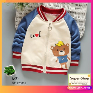 ÁO KHOÁC NỈ DA CÁ DÀNH CHO BÉ YÊU VỚI HỌA TIẾT NGỘ NGHĨNH DỄ THƯƠNG [Super-Shop]