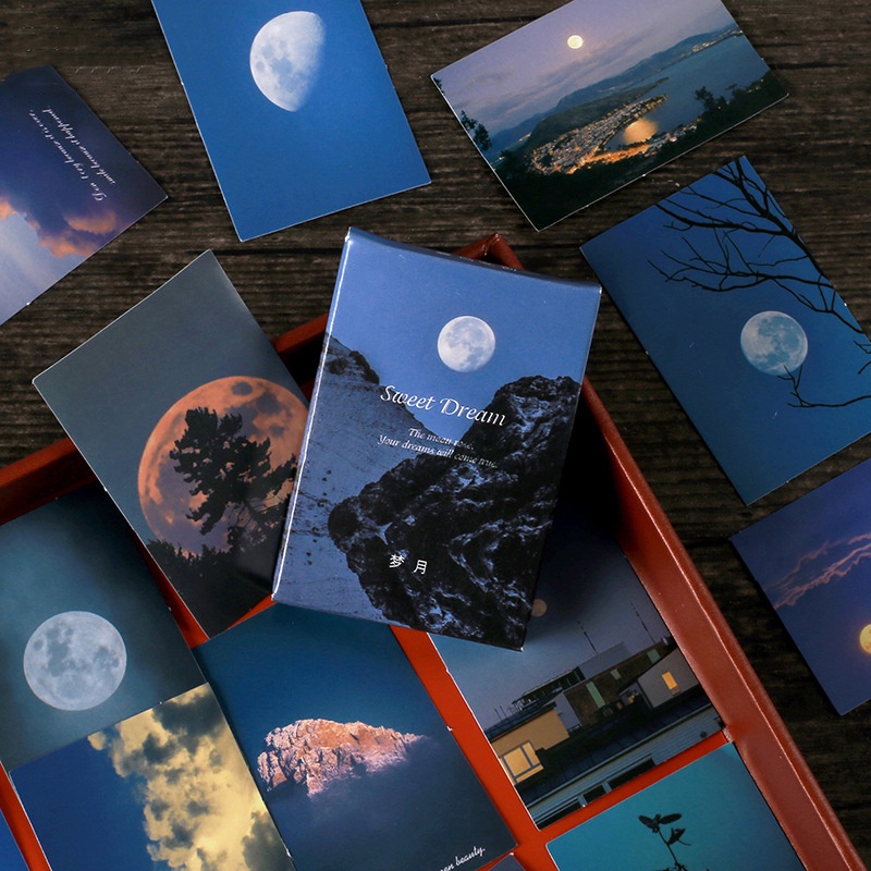 Set 30 hình dán trang trí album ảnh / nhật ký hình phong cảnh nghệ thuật