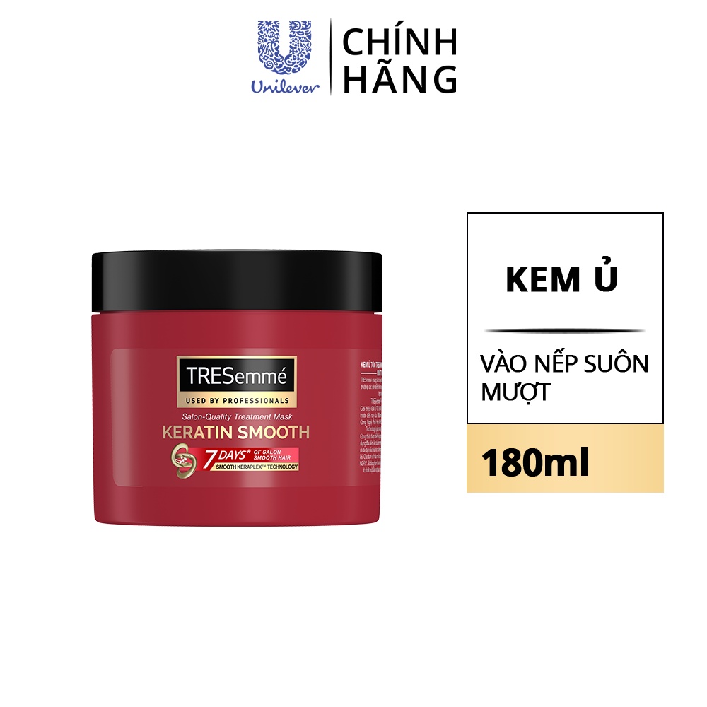 Kem Ủ Tóc Tresemme Keratin Smooth 180ml Cho Tóc Khô Xơ Rối Tinh Dầu Dưỡng Tóc Argan & Keratin Vào Nếp Suôn Mượt