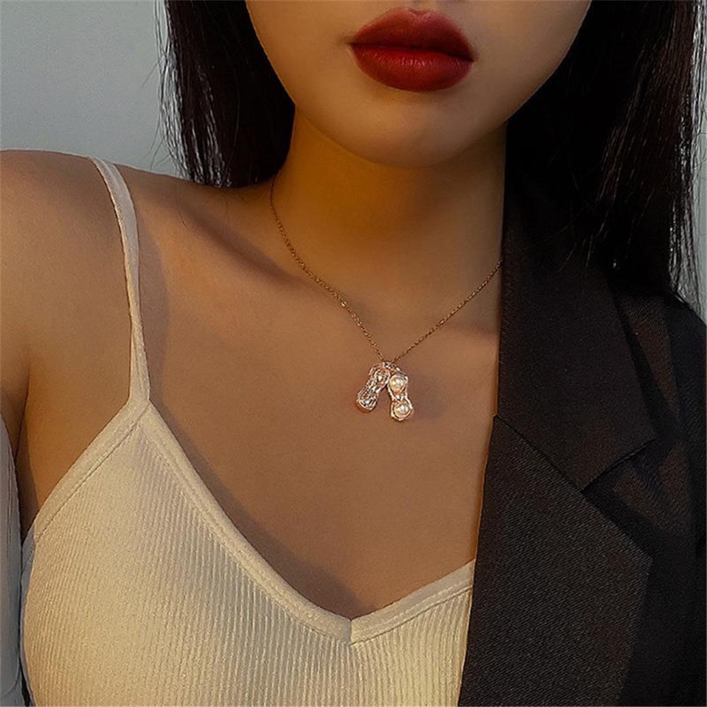 Vòng cổ ngắn đính hạt ngọc trai nhân tạo phong cách Hàn Quốc cho nữ