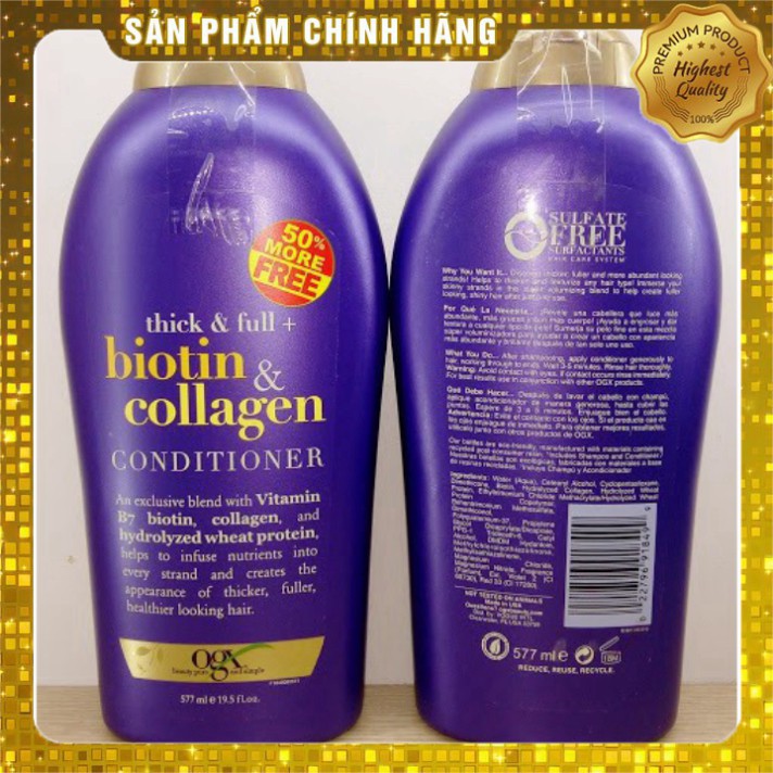 💖💖💖Cặp Dầu Gội BIOTIN Tím BỘ DẦU GỘI 577ML + Xả 577ML BIOTIN💖💖💖