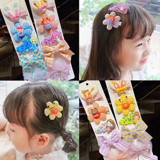 Set 5 Kẹp Tóc Tai Thỏ Hoạt Hình Dễ Thương Cho Bé