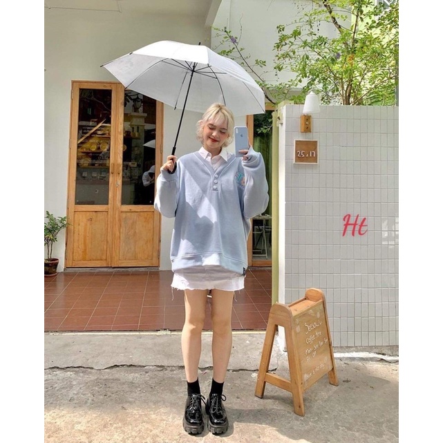 Áo nỉ cổ chéo 3 cúc ATS H26