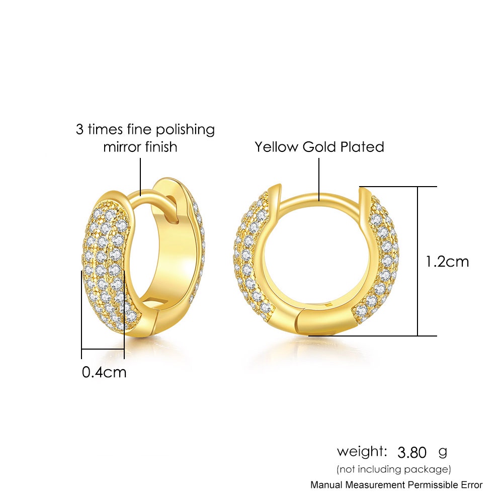 Khuyên Tai Tròn Nhỏ Sang Trọng Phong Cách Hip Hop OHE122 Cho Nam Nữ