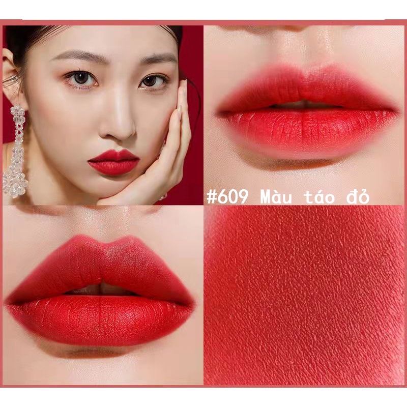 Unny Club môi màu nhung lì mỏng lâu trôi on môi dưỡng ẩm men tinh thể Son bóng lì Tint