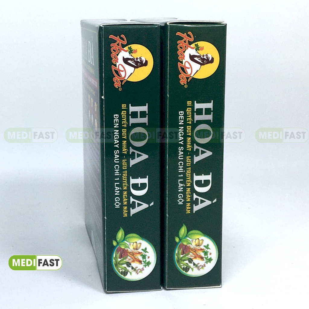 Dầu gội bồ kết làm đen tóc Hoa Đà - Giúp đen tóc từ gốc tới ngọn và suôn mượt - Hộp 3 gói