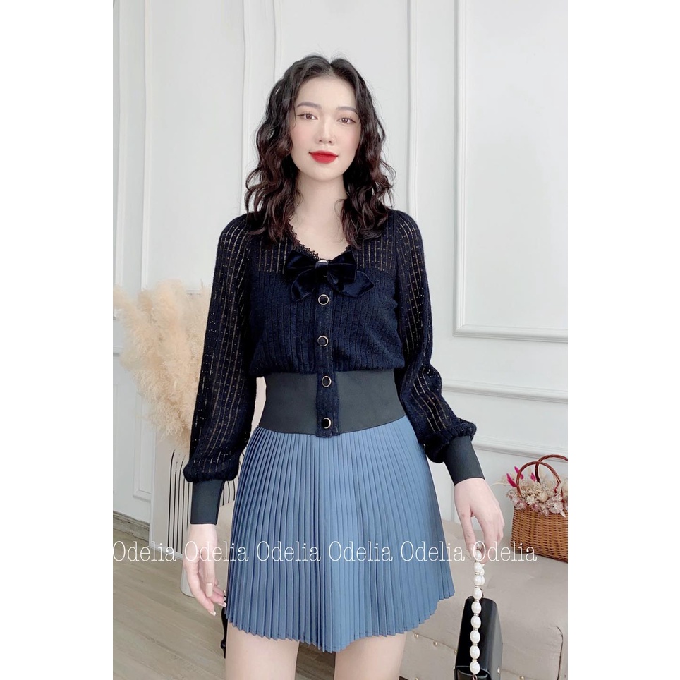 Áo ren cài nơ ODELIA bo eo chun co giãn thoải mái, đủ màu, đủ size - A4945