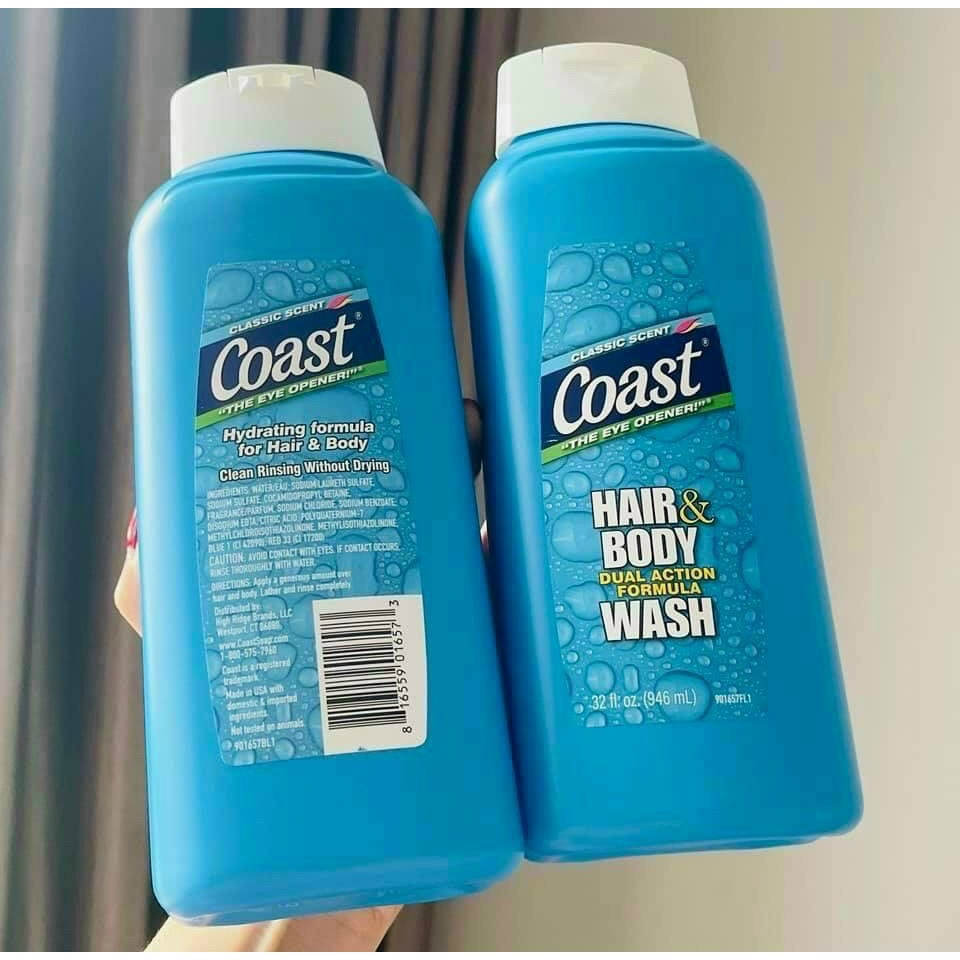 Coast - Sữa Tắm Và Gội Dành Cho Nam - Mỹ 946ml