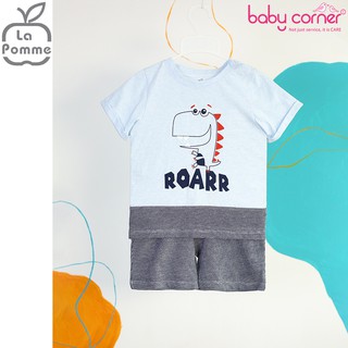 Nhiều Size] SS143 BỘ QUẦN ÁO CỘC LA POMME KHỦNG LONG ROARR CHO BÉ