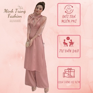 Áo dài lụa tơ sống phối lụa nhật xịn_áo dài 4 tà_hàng chất lượng_siêu xinh yêu_lt893