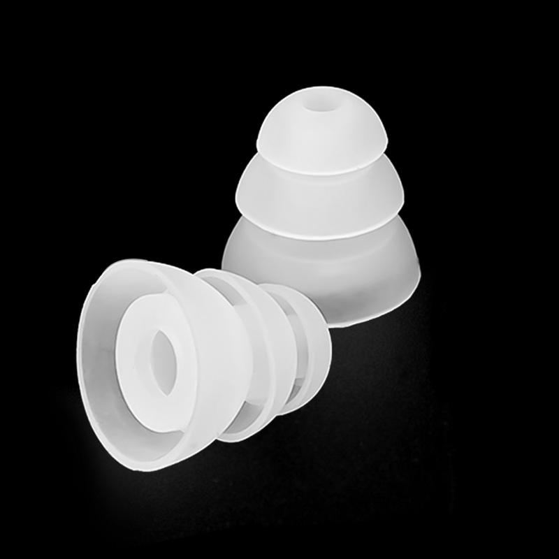 1 Cặp Nút Nhét Tai Nghe Nhét Tai Ba Lớp Bằng Silicone Chống Trượt Tiện Lợi