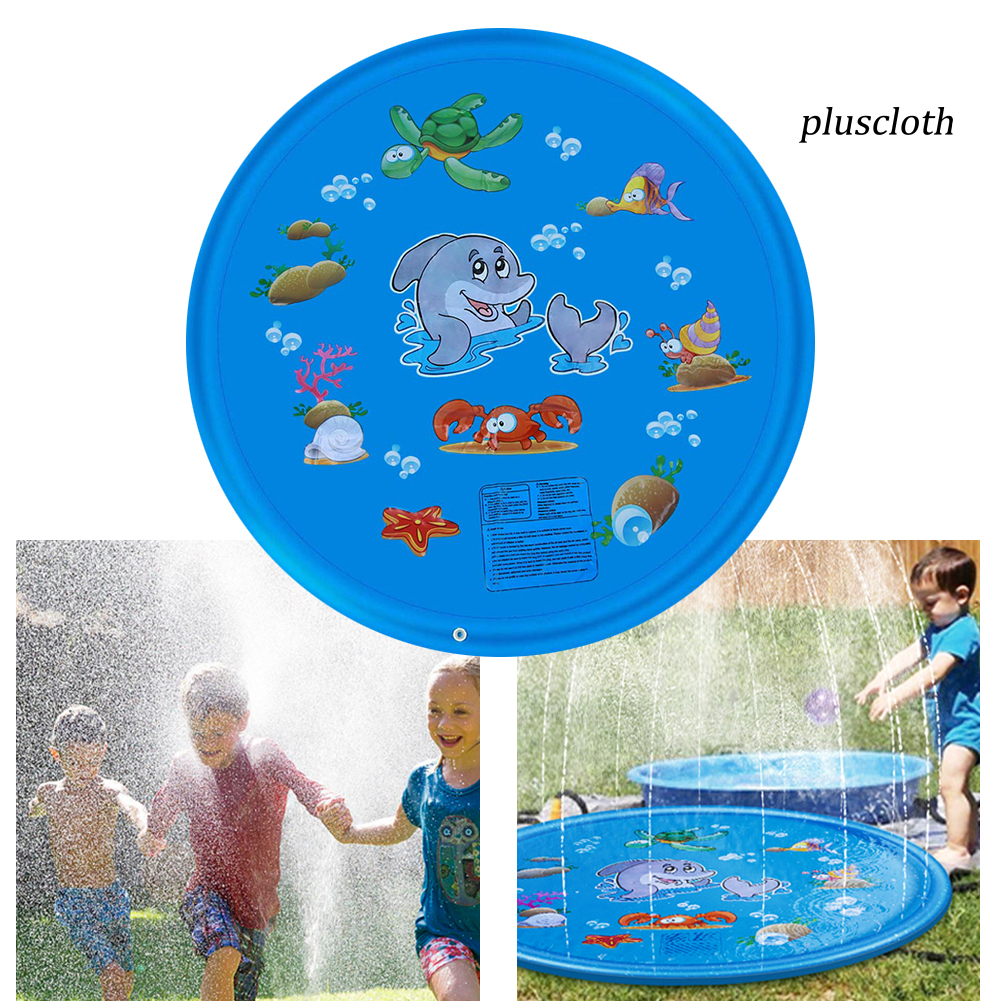 Plu_Outdoor Lawn Beach Sea Animal Inflatable Water Spray Kids Sprinkler Play Mat