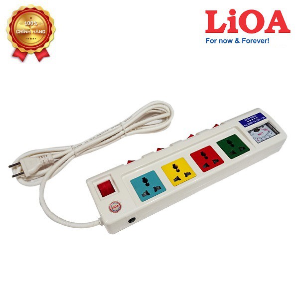 Ổ CẮM LIOA CAO CẤP 4OFSSV2.5-2 CÔNG SUẤT LỚN 3300W,CÓ ĐỒNG HỒ ĐO VOLT, SỬ DỤNG CHO MÁY TÍNH, AUDIO, BẢO VỆ CHỐNG QUÁ TẢI