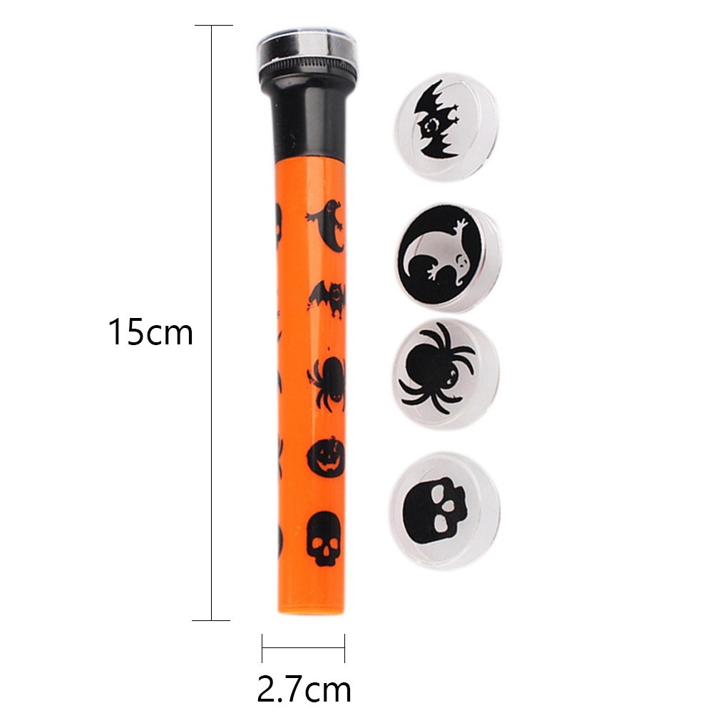 Đèn Pin Chiếu Hình Đầu Lâu Trang Trí Tiệc Halloween Cho Bé
