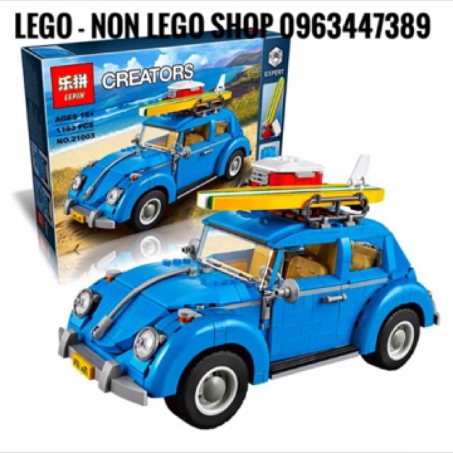 Lego 10252 - Lepin 21003 ( Xếp Hình Xe Ô Tô Du Lịch Con Bọ Xanh 1193 Khối )