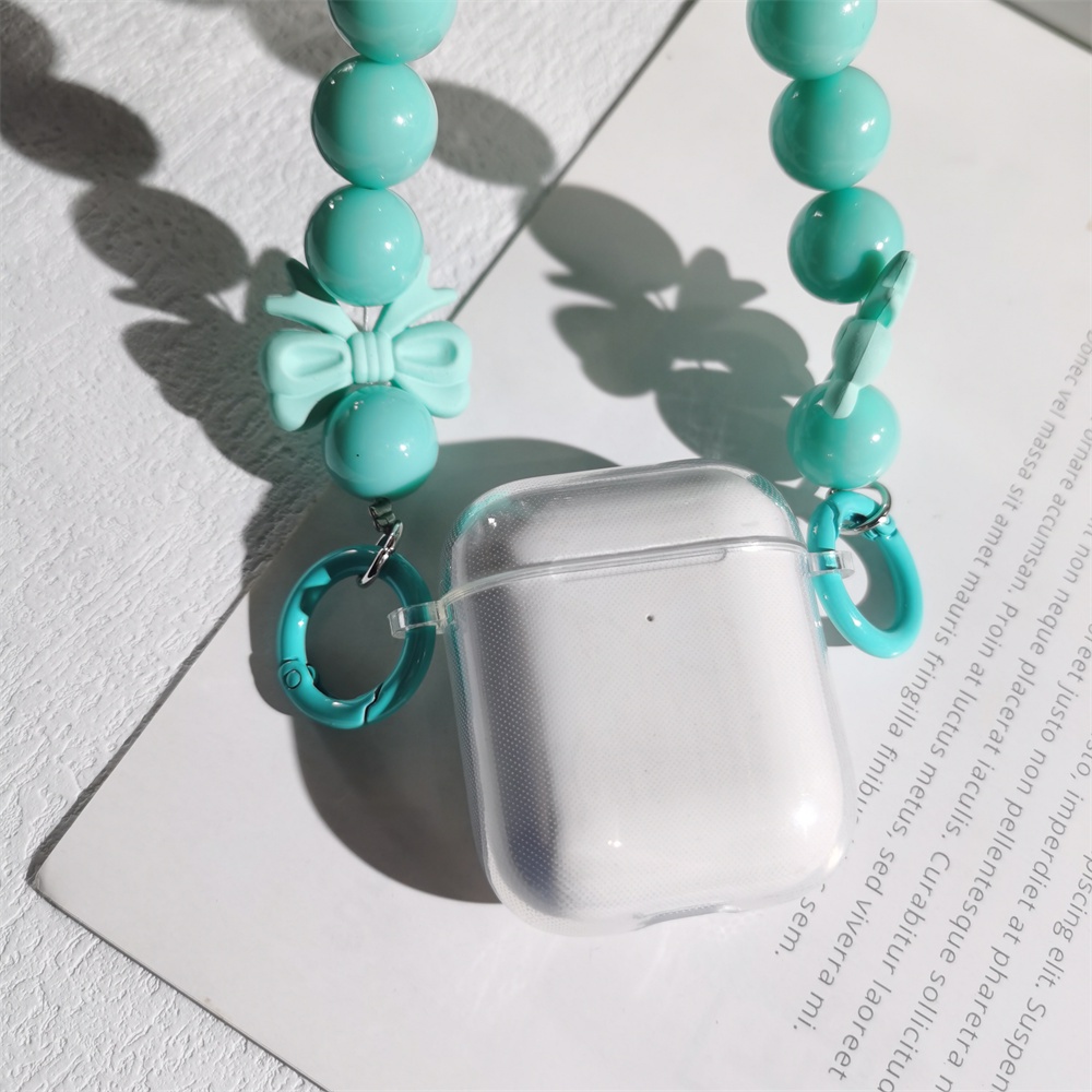 Ins Móc Khóa Điện Thoại Di Động Xỏ Hạt Nhiều Màu Sắc Chống Thất Lạc Hình Nơ Dễ Thương