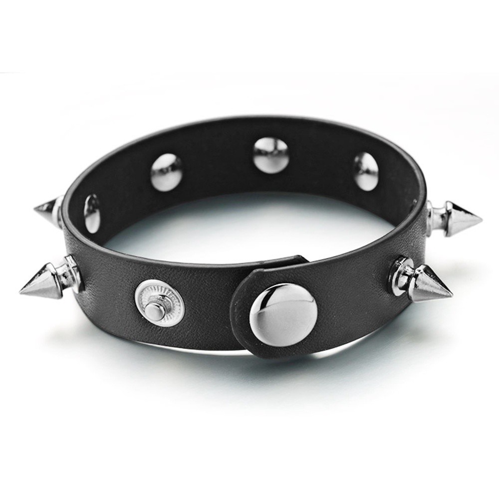 Vòng Tay Da Pu Đính Đinh Tán Nhiều Màu Phong Cách Gothic Thời Trang Cho Nam Và Nữ
