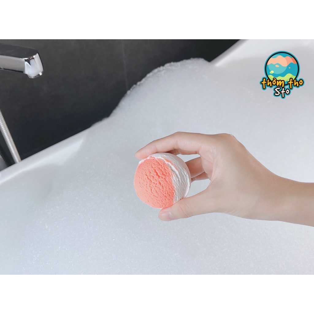 Viên kem tạo bọt bồn tắm bồng bềnh hương ĐÀO TIÊN nhiều bọt mềm da, bubble scoop, 80, 160, 240 gram