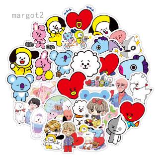 60 miếng dán trang trí ván trượt xe hơi chống thấm nước hình bt21 chất lượng