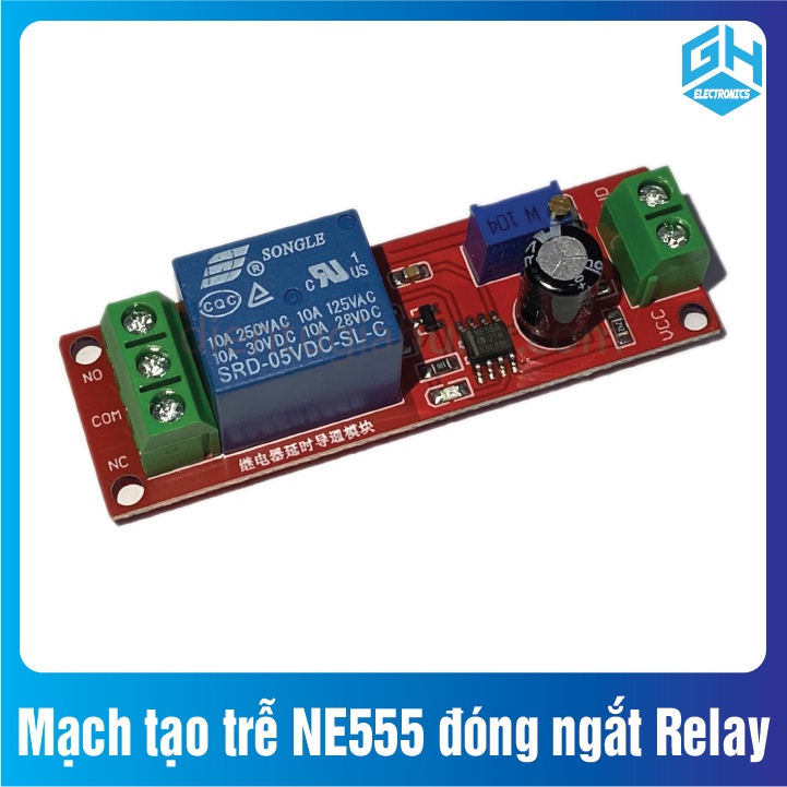 Mạch tạo trễ NE555 đóng ngắt Relay 5V,12V tùy chọn trong phân loại