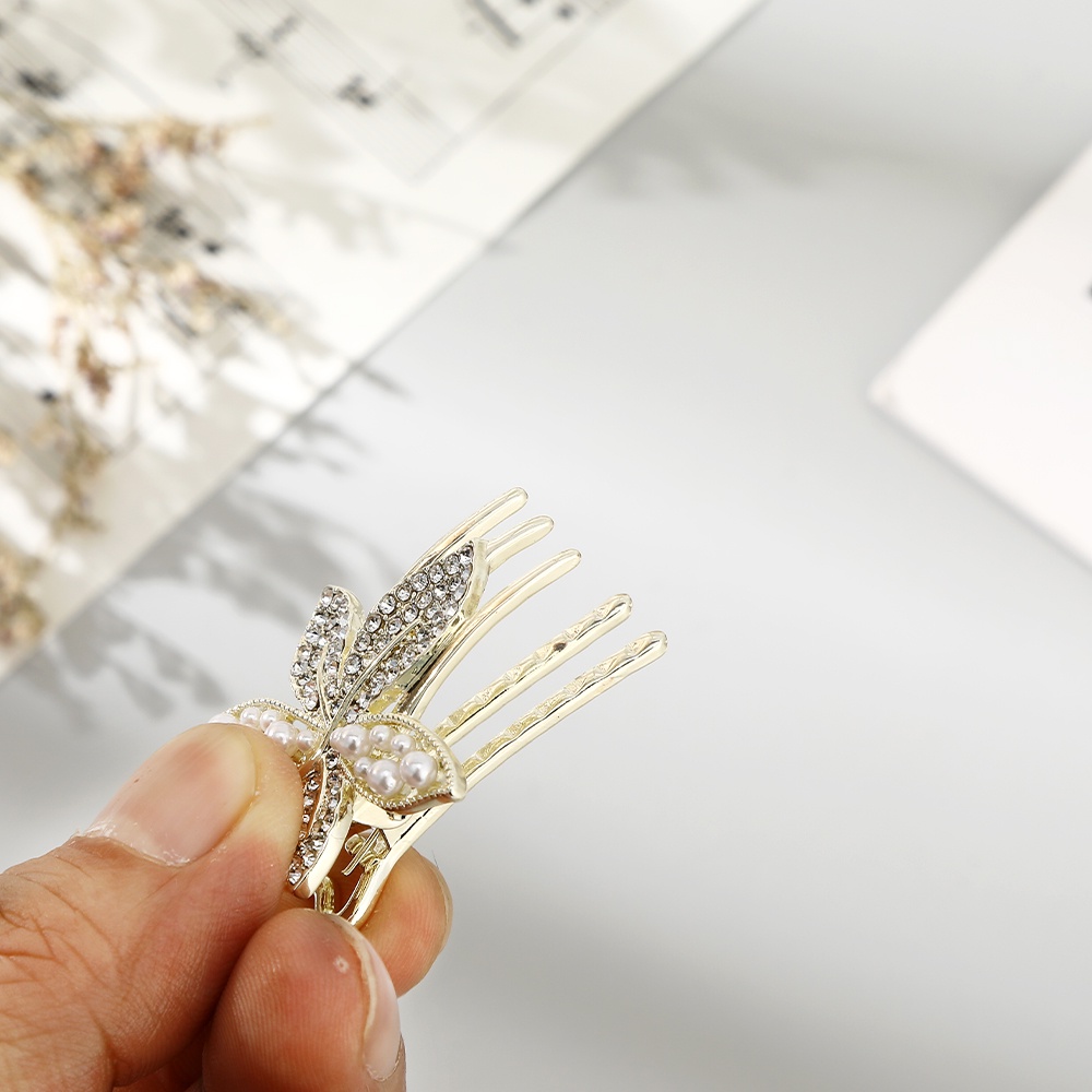 Kẹp tóc HAIMEIKANG hình bướm nhiều kiểu dáng đính ngọc trai nhân tạo thời trang hàn quốc