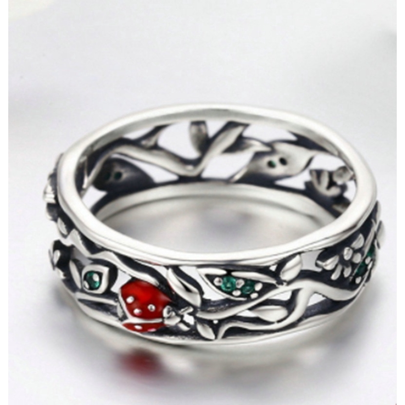 Perhiasan Cincin Silver Wanita Model Pohon Twisted