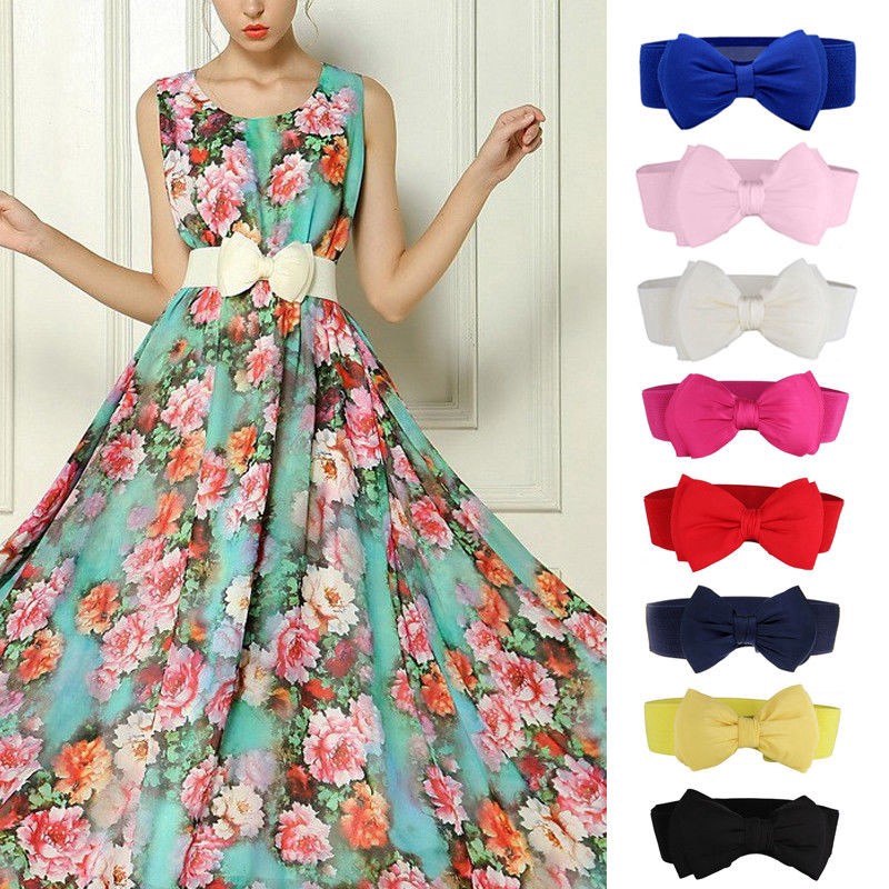 Thắt Lưng Co Giãn Đính Nơ Thanh Lịch Cho Nữ