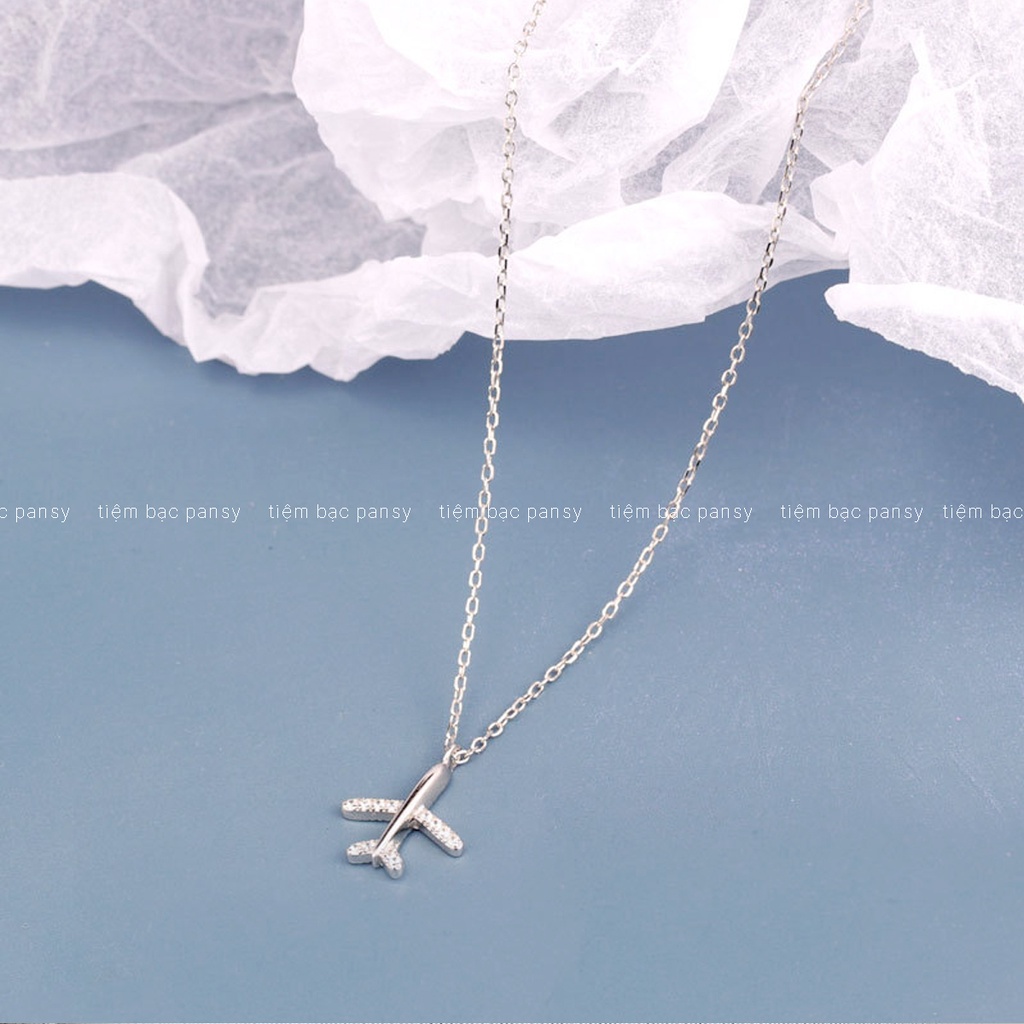 Dây chuyền bạc nữ PANSY hình máy bay, vòng cổ nữ bằng bạc ta thật 925 The Planes