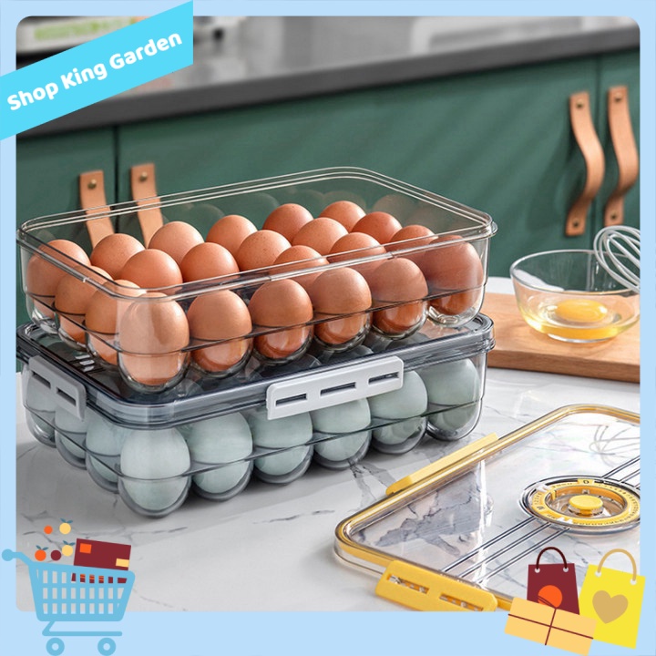 Hộp trứng Fresh&Dial thêm dày 24 ngăn, nắp kín - King's Garden