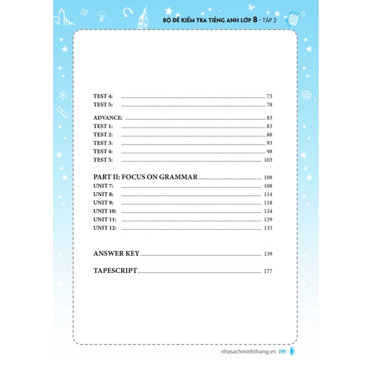Sách - Bộ đề kiểm tra tiếng Anh lớp 8 tập 2 - Có đáp án
