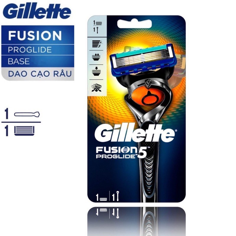 Dao cạo râu cao cấp 5 lưỡi Gillette Fusion Proglide (Cán Dao + Lưỡi Dao + Đầu bảo vệ), MADE IN GERMANY - smartlife.247