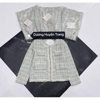 Áo dạ tweed ngọc hàng có sẵn