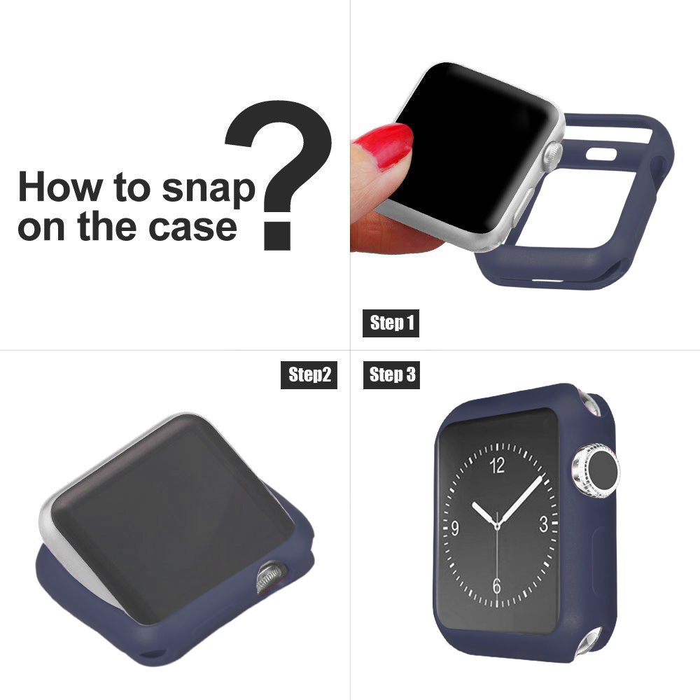 Khung Silicone Bảo Vệ Cho Đồng Hồ Thông Minh Apple Watch Series 5 4 3 2 1 38mm 42mm 40mm 44mm