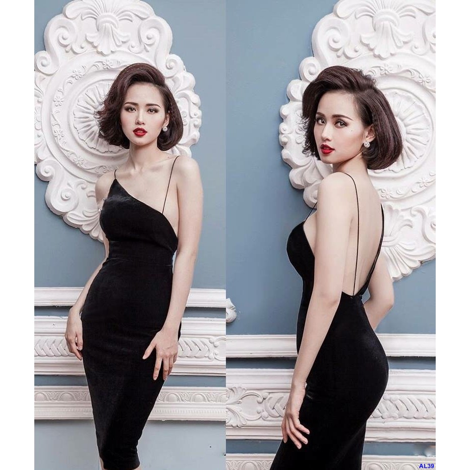 Đầm Ôm Body Lệch Vai Hở Lưng Gợi Cảm
