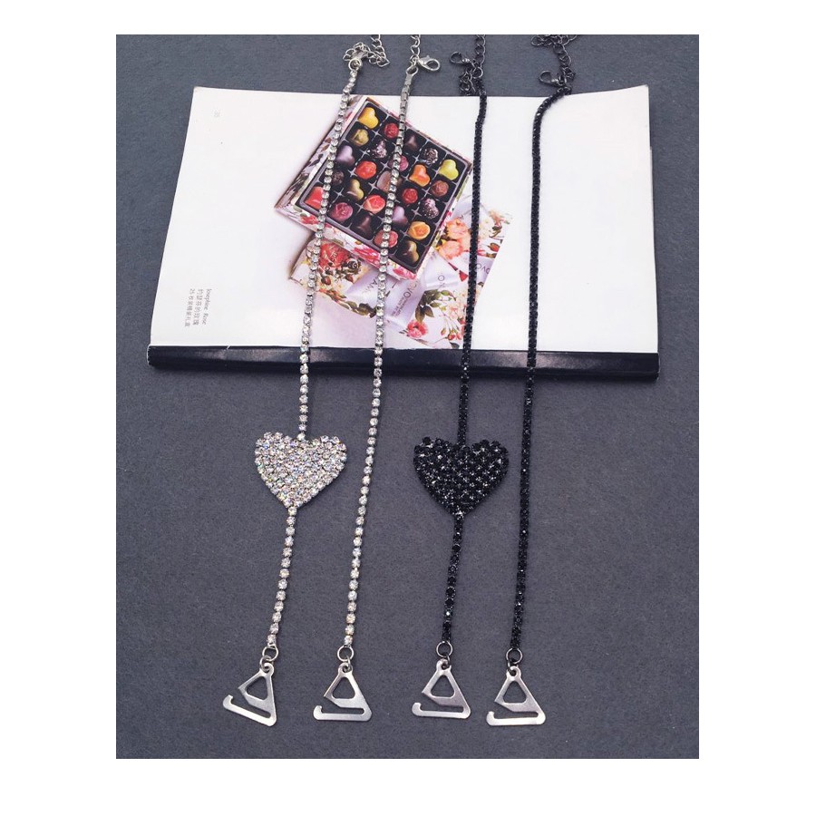 Dây áo ngực bra cao cấp đính đá hình tim dùng cho áo váy hở cổ