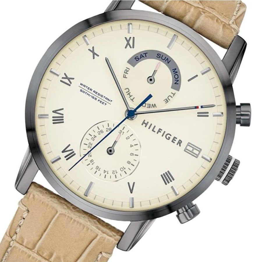 Đồng Hồ Tommy Hilfiger Nam Dây Da Pin-Quartz 1710399 - Mặt Trắng (44mm)