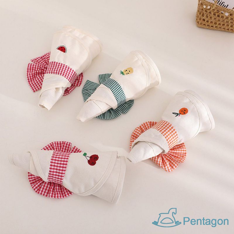 Mũ Lưỡi Trai Nửa Đầu Chống Nắng Họa Tiết Sọc Caro In Hình Trái Cây Dễ Thương